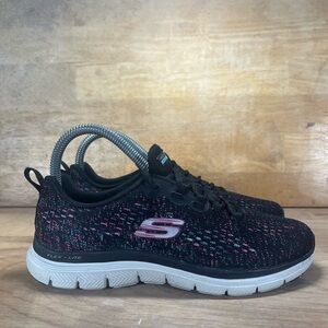 Skechers Flex Appeal 4.0 Womens Size 6 Athletic Shoes Sneakers Black Oink 149301